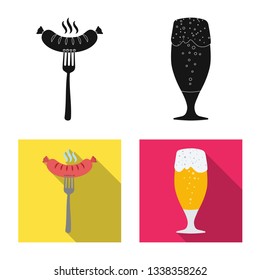 Vector design of pub and bar symbol. Collection of pub and interior stock vector illustration.