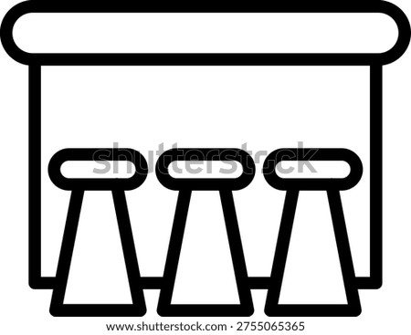 Vector Design Pub Height Table Icon Style