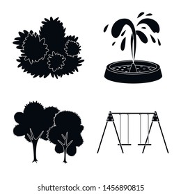 Vector design of public and relaxation signs. Set of public and park vector icon for stock.