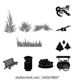 Vector design of public and relaxation symbol. Set of public and park stock symbol for web.