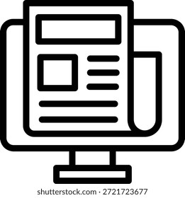 Estilo de Ícone de Artigo de Publicação de Design de Vetor