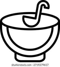 Estilo del icono del cuenco del ponche del diseño del Vector