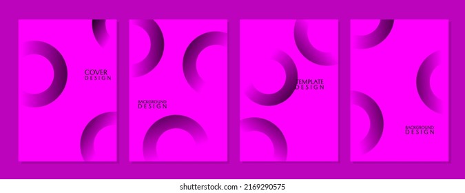 vector design. purple book cover set. abstract background with circle pattern. dynamic and elegant design