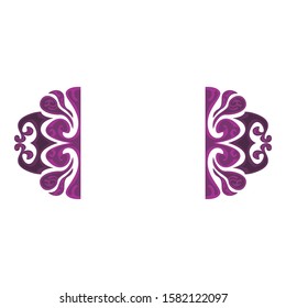 Vector Design of Purple Fire Ornaments