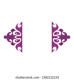 Vector Design of Purple Fire Ornaments