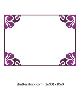 Vector Design of a Purple Flower Ornament Frame with a Flower Theme