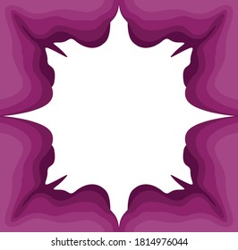 Vector Design of a Purple Flower Ornament Box Frame with a Nature Theme
