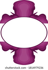 Diseño vectorial de un marco de círculo ornamento de flores púrpura con un tema de naturaleza