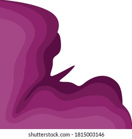 Vector Design of a Purple Flower Ornament Circle Frame with a Nature Theme