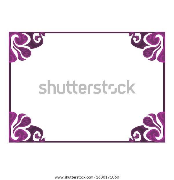 Vector Design of a Purple Flower Ornament Frame\
with a Flower Theme