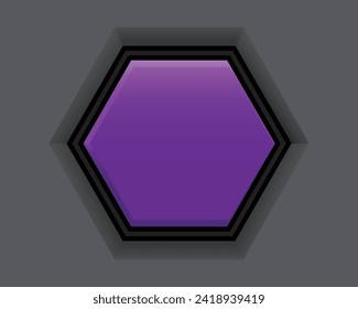 vector design of a purple rectangular shape with black edges and looks like it goes inside on a dark gray background