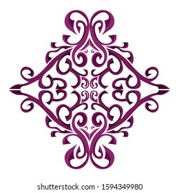 Vector Design of Purple Violet Ornaments