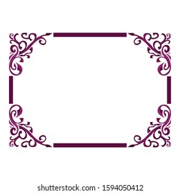 Vector Design of a Purple Wood Ornament Frame with a Nature Theme