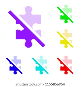 vector design of puzzle disable icon with color choice