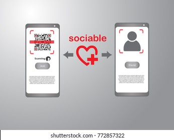Vector design (QR barcode cannot be scanned) payment , online shopping , cashless technology concept. Digital pay without money , using for mobile phone application to scan qr code with smartphone.