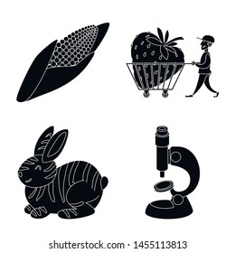 Vector design of quality and laboratory sign. Collection of quality and genetically stock symbol for web.