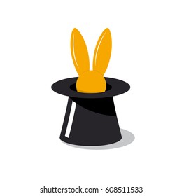 Vector design, rabbit in hat. Magician concept