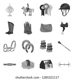 Vector design of race  and horse  icon. Collection of race  and racing  stock symbol for web.