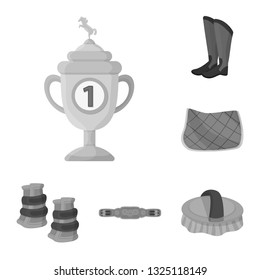 Vector design of race  and horse  icon. Set of race  and racing  stock symbol for web.