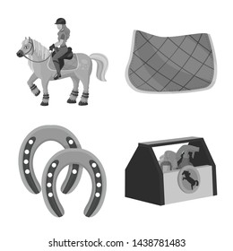 Vector design of race and horse symbol. Collection of race and racing vector icon for stock.