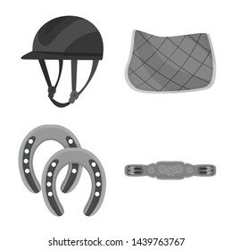 Vector design of race and horse symbol. Collection of race and racing stock vector illustration.