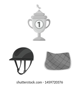Vector design of race and horse symbol. Collection of race and racing stock vector illustration.