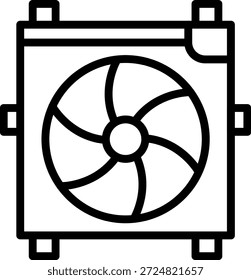 Estilo del icono del ventilador del radiador del diseño del Vector