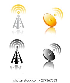 vector design of radio tower broadcast icon