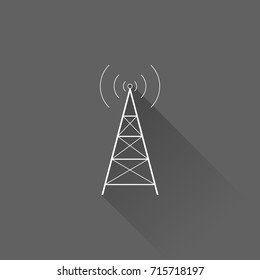 vector design of radio tower broadcast icon