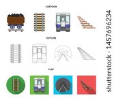 Vector design of railroad and train logo. Set of railroad and way stock symbol for web.