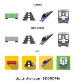 Vector design of railroad and train logo. Collection of railroad and way vector icon for stock.