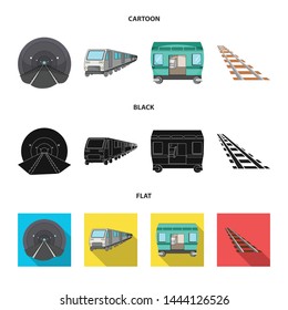 Vector design of railroad and train sign. Collection of railroad and way stock symbol for web.