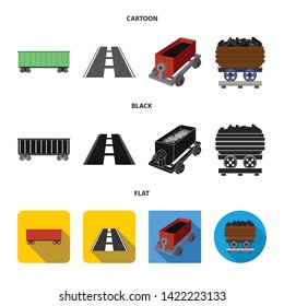 Vector design of railroad and train symbol. Set of railroad and way stock symbol for web.