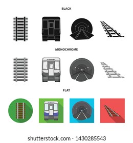 Vector design of railroad and train symbol. Collection of railroad and way stock vector illustration.