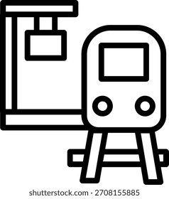 Vetor Design Estação Ferroviária Estilo Ícone
