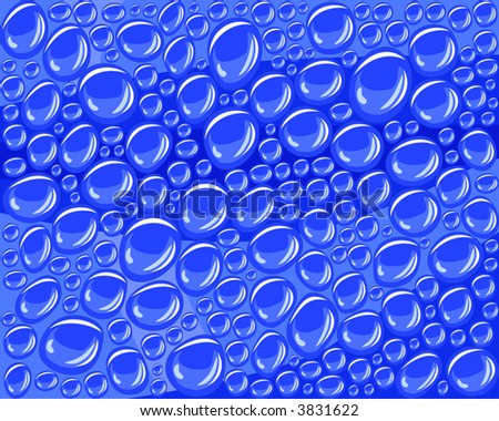 Vector design of raindrops on a blue surface