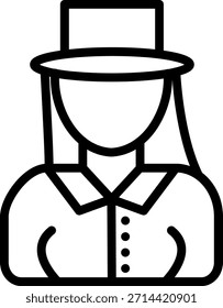 Vectordesign Regenwald Führer weiblich Symbol Stil