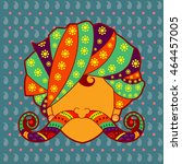 Vector design of Rajasthani man with turban and moustache in Indian art style