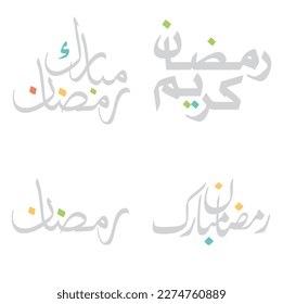 Diseño vectorial de caligrafía árabe Ramadan Kareem para saludos musulmanes.