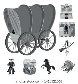 Vector design of ranch and farm logo. Set of ranch and history stock vector illustration.