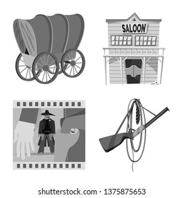 Vector design of ranch and farm sign. Set of ranch and history vector icon for stock.