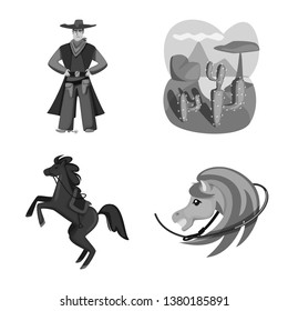 Vector design of ranch and farm symbol. Set of ranch and history stock vector illustration.