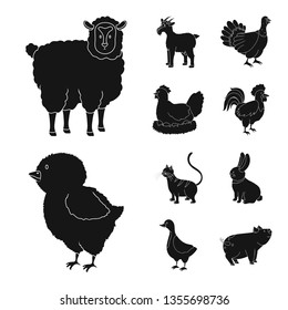 Vector design of ranch  and organic  icon. Collection of ranch  and food stock symbol for web.