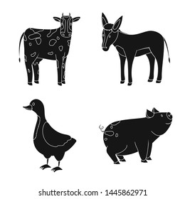 Vector design of ranch and organic icon. Set of ranch and food stock vector illustration.