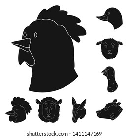 Vector design of ranch  and organic  logo. Set of ranch  and head stock symbol for web.