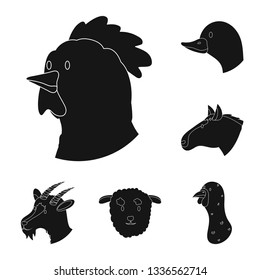 Vector design of ranch  and organic  symbol. Collection of ranch  and head vector icon for stock.