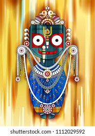 Vector design of Ratha Yatra of Lord Jagannath, Balabhadra and Subhadra on Chariot
