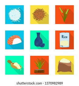 Vector design of raw and agricultural icon. Collection of raw and ecological stock symbol for web.