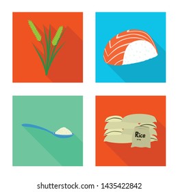 Vector design of raw and agricultural icon. Set of raw and ecological stock vector illustration.