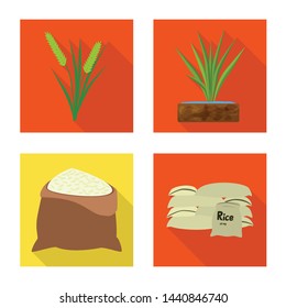 Vector design of raw and agricultural icon. Set of raw and ecological stock vector illustration.